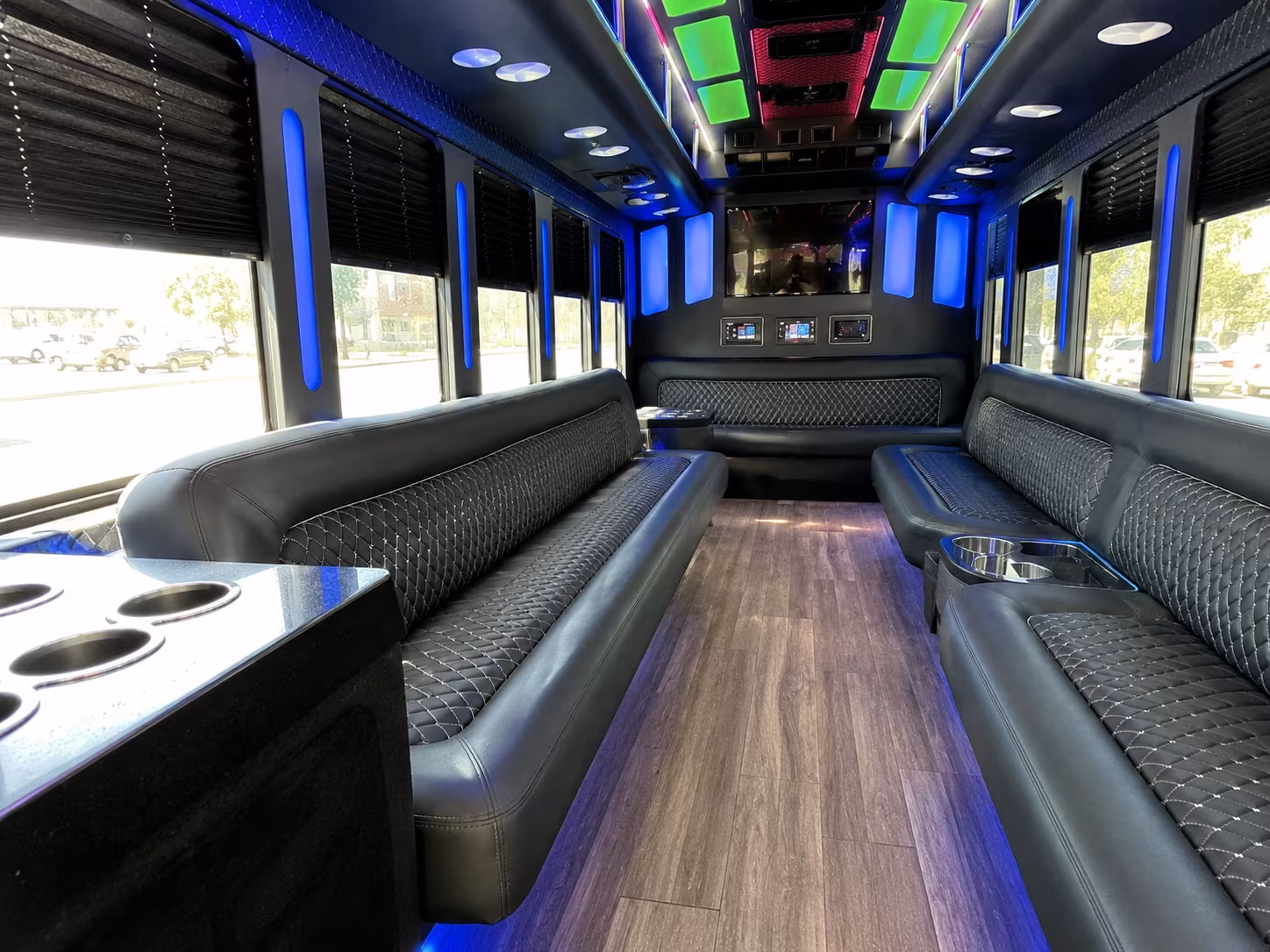 albuquerque 15 passenger party bus inside