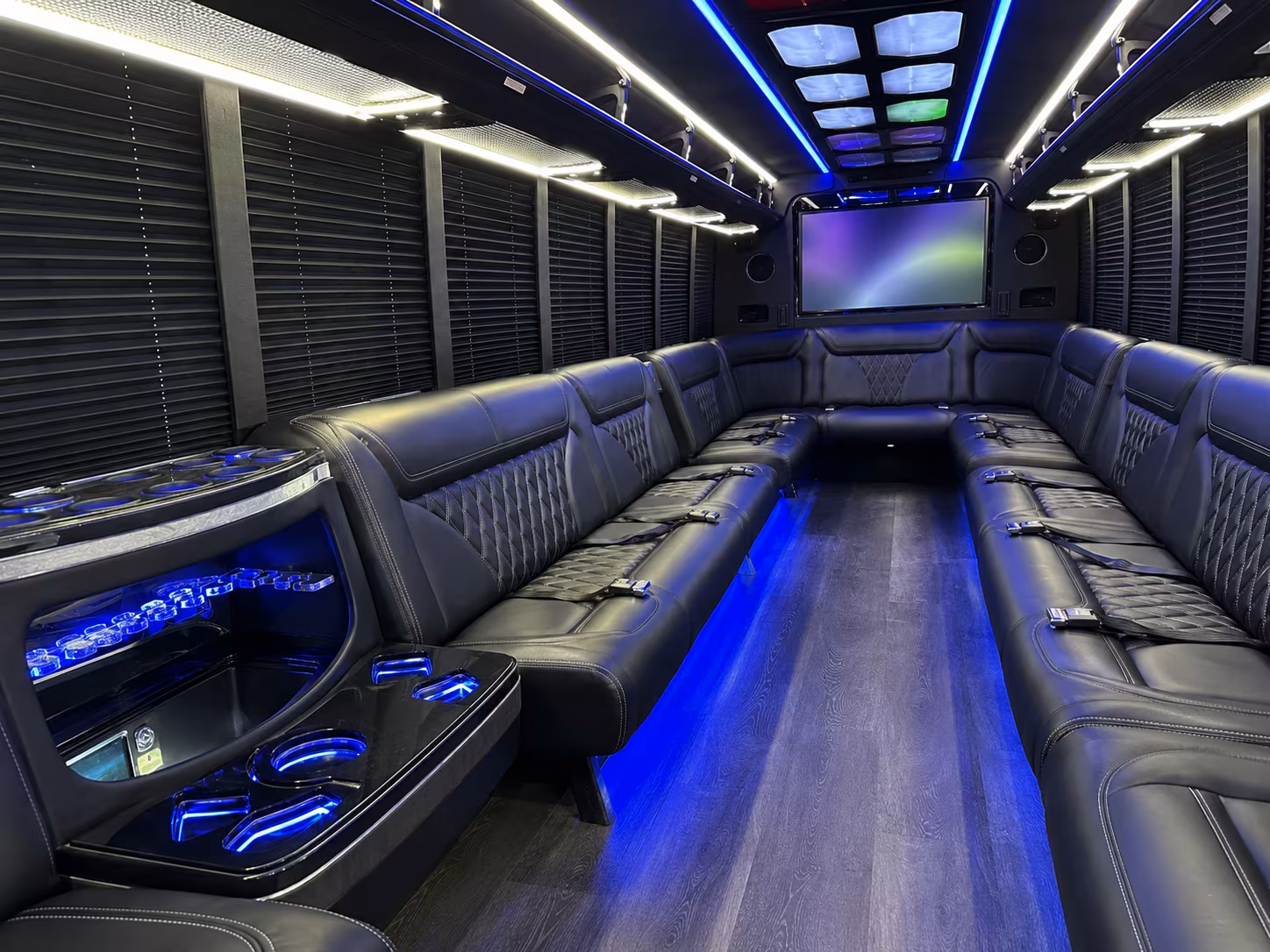 albuquerque 20 passenger party bus inside