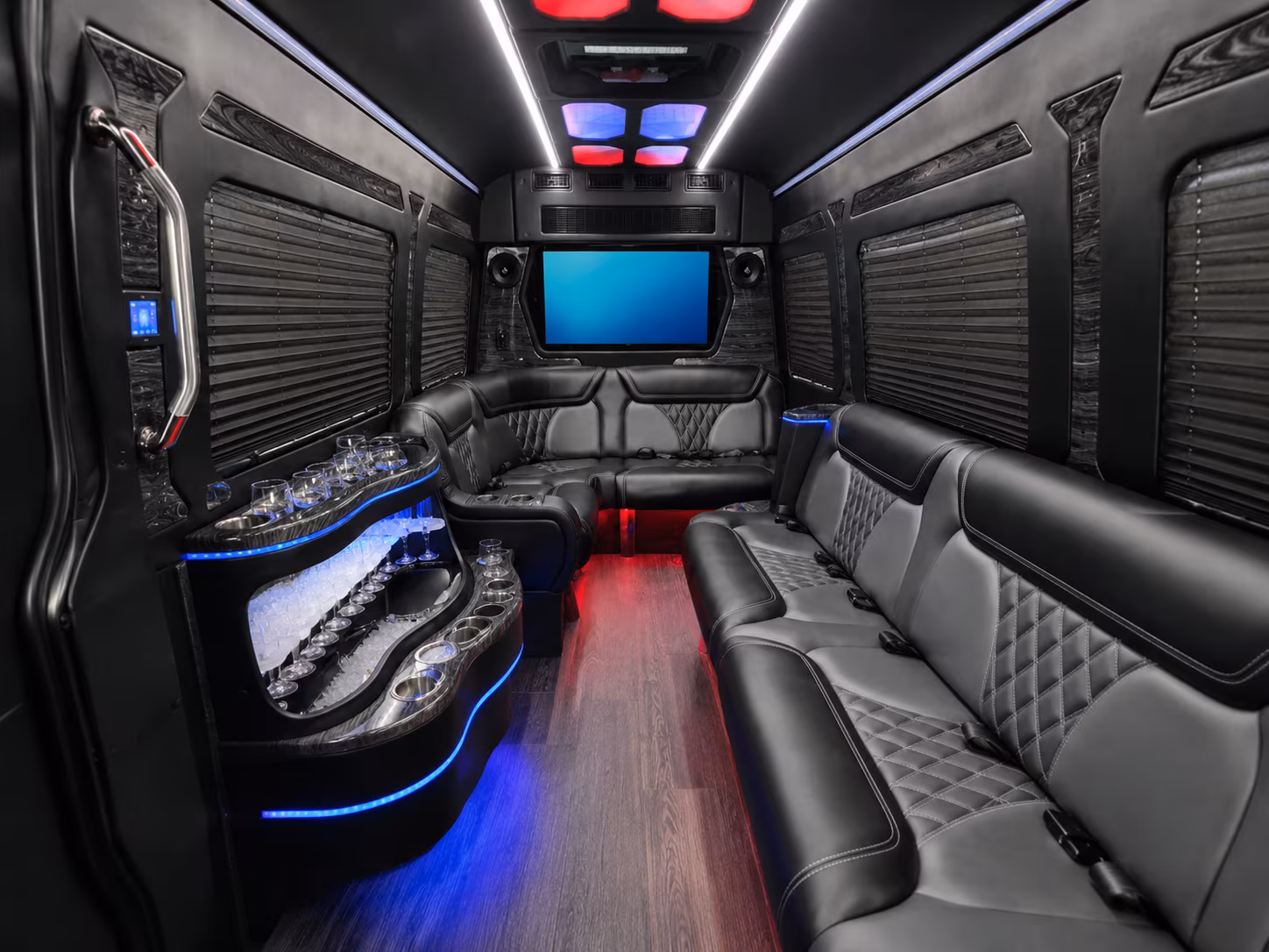 albuquerque 40 passenger party bus inside